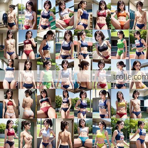 陸上女子の健康的肉体美を激写してみた！ AI生成ヌードグラビアCG集