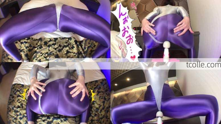  ❤固定電マ♡光沢レギンス❤長袖ハイレグレオタード♡