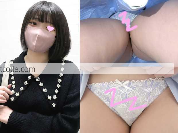  爆乳童顔女子から下着買取♡/Gカップおっぱいチカンしブラとパンツセットを買取♡【ローアングル】